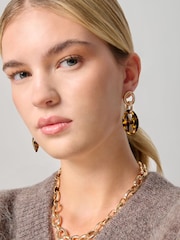 Aela Resin Drop Brown Earrings - Image 1 of 3