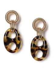 Aela Resin Drop Brown Earrings - Image 2 of 3