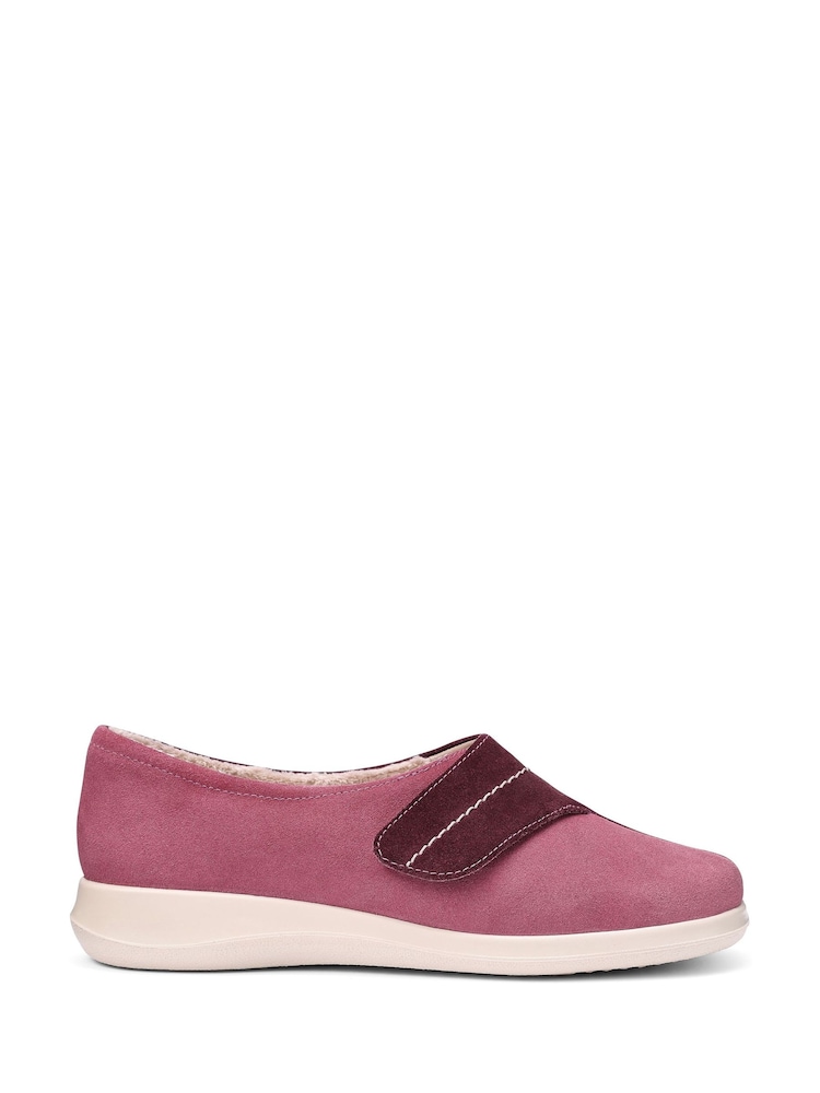 Hotter Purple Regular Fit Wrap Touch Fastening Slippers - Image 1 of 4 Hotter Purple Regular Fit Wrap Touch Fastening Slippers - Image 1 of 4