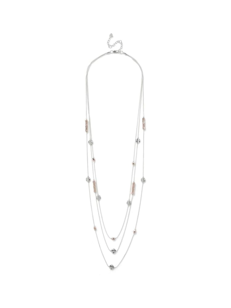 Aela Silver Tone Long Multirow Disc Necklace - Image 2 of 3