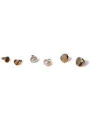 Aela Resin Stud Multipack Brown Earrings - Image 2 of 2