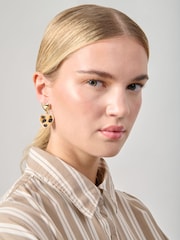 Aela Leopard Heart Drop Brown Earrings - Image 1 of 3