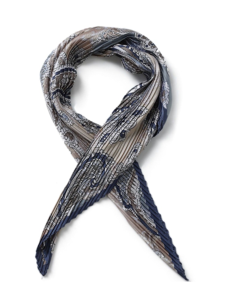 Aela Blue Paisley Pleated Scarf - Image 1 of 3