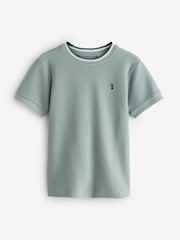 Sage Green Textured Tipped Polo T-Shirt - Image 1 of 1