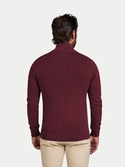 Raging Bull Red Classic Quarter Zip Cotton Cashmere Knit Jumper - Image 2 of 4