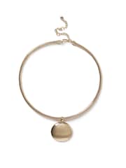 Aela Gold Tone Metal Circle Torque Necklace - Obraz 1 z 2