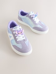 Purple Glitter Lilo & Stitch Lace-Up Lifestyle Trainers - Image 1 of 5