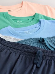 Blue/Green/Orange Jersey Short Sleeve Pyjamas Set 3 Pack - Image 17 of 17