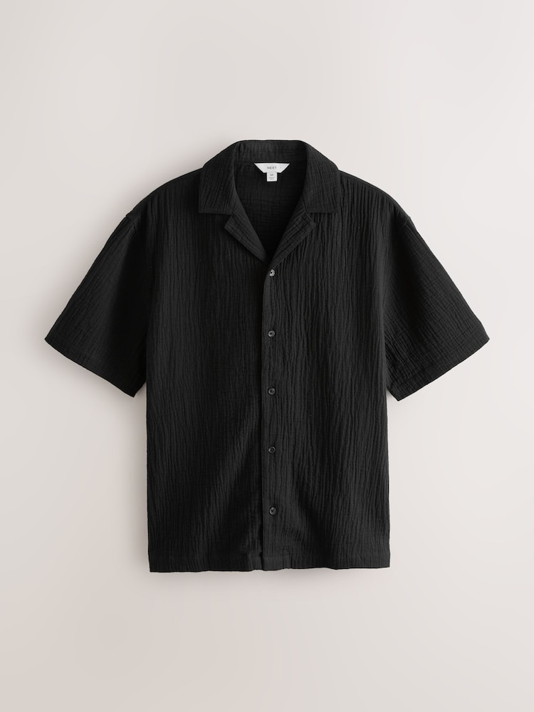 Black Cheesecloth Short Sleeve Pyjamas Set - Image 2 of 5