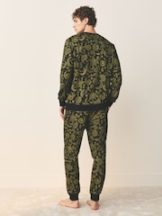 Black/Gold Jersey Pyjamas Set - Image 2 of 9