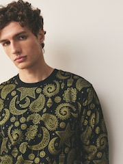 Black/Gold Jersey Pyjamas Set - Image 3 of 9