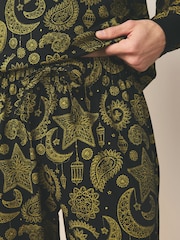 Black/Gold Jersey Pyjamas Set - Image 4 of 9