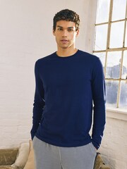 Navy Blue Striped Short Sleeve Jersey Pyjamas Set - Image 10 of 12