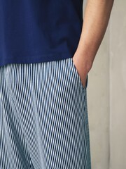 Navy Blue Striped Short Sleeve Jersey Pyjamas Set - Image 11 of 12