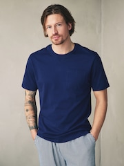 Marineblau/blau - Gestreiftes kurzärmeliges Jersey-Pyjama-Set - Bild 2 von 7