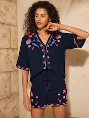 Love & Roses Embroidered Beach Shirt - 圖片 4/4