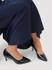 Jones Bootmaker Black Chrome Xena Leather Stiletto Heeled Court Shoes - Image 1 of 5