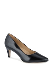 Jones Bootmaker Black Chrome Xena Leather Stiletto Heeled Court Shoes - Image 3 of 5