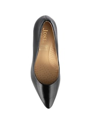 Jones Bootmaker Black Chrome Xena Leather Stiletto Heeled Court Shoes - Image 4 of 5