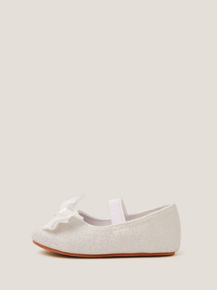 Monsoon Cream Baby Bow Glitter Walker Shoes - Image 3 of 3
