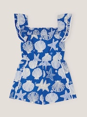 Monsoon Blue Shell Print Playsuit - Image 1 of 2