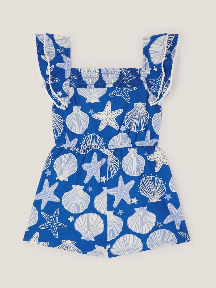 Monsoon Blue Shell Print Playsuit - Image 2 of 2