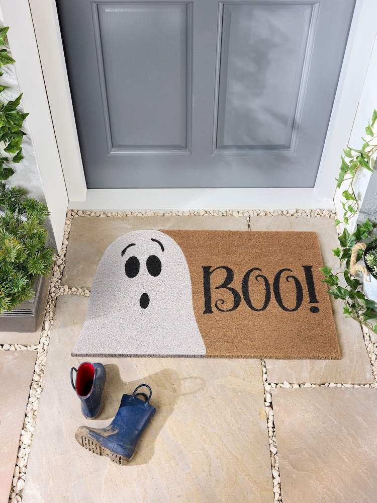 My Mat Natural Halloween Boo Coir Doormat - Image 1 of 3 My Mat Natural Halloween Boo Coir Doormat - Image 1 of 3