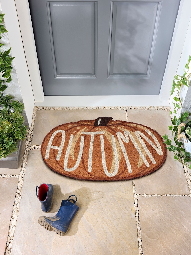 My Mat Orange Autumn Pumpkin Coir Doormat - Image 1 of 4