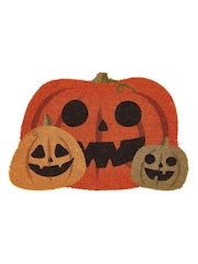 My Mat Orange Halloween Pumpkins Coir Doormat - Image 2 of 4