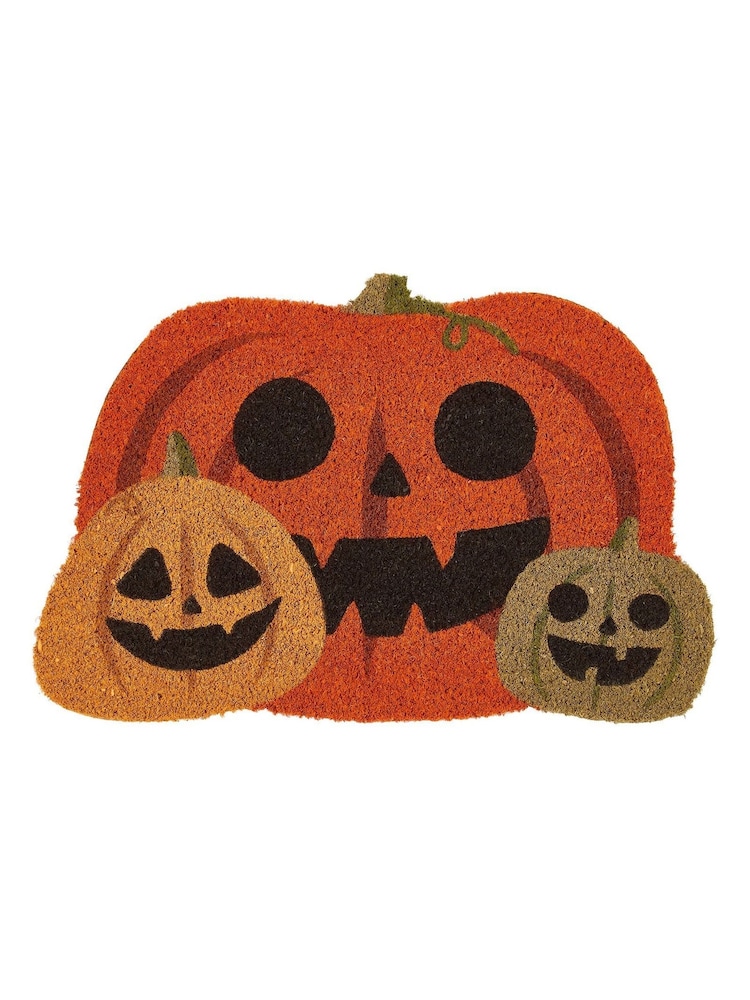 My Mat Orange Halloween Pumpkins Coir Doormat - Image 2 of 4 My Mat Orange Halloween Pumpkins Coir Doormat - Image 2 of 4