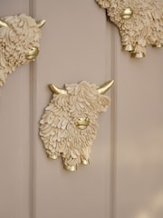 Set of 3 Cream Hamish The Highland Cow Plaques Wall Art - Image 3 of 5