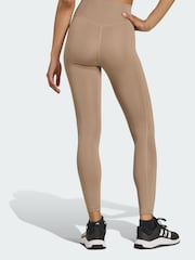 adidas Brown Optime Essentials No Front Rise Seam 7/8 Leggings - Image 2 of 5