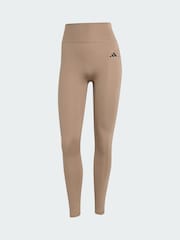 adidas Brown Optime Essentials No Front Rise Seam 7/8 Leggings - Image 5 of 5