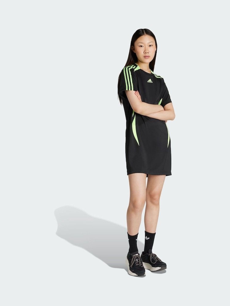 adidas Originals Black Teamgeist Adicolor T-Shirt Dress - Image 1 of 1