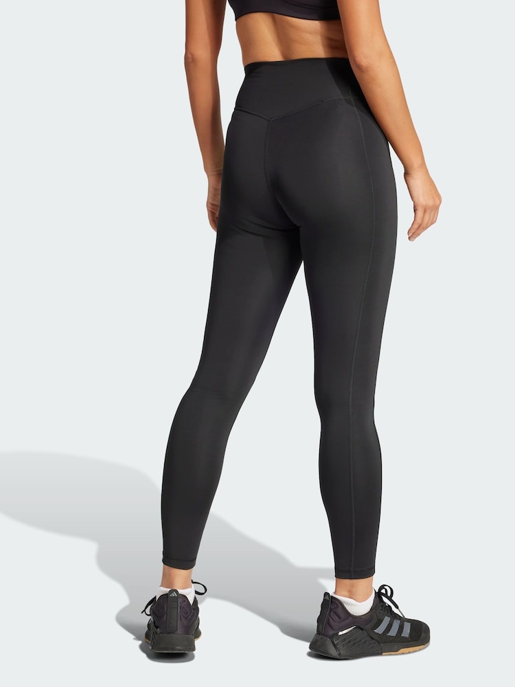 adidas Black Optime Stash 7/8 Leggings - Image 2 of 5 adidas Black Optime Stash 7/8 Leggings - Image 2 of 5