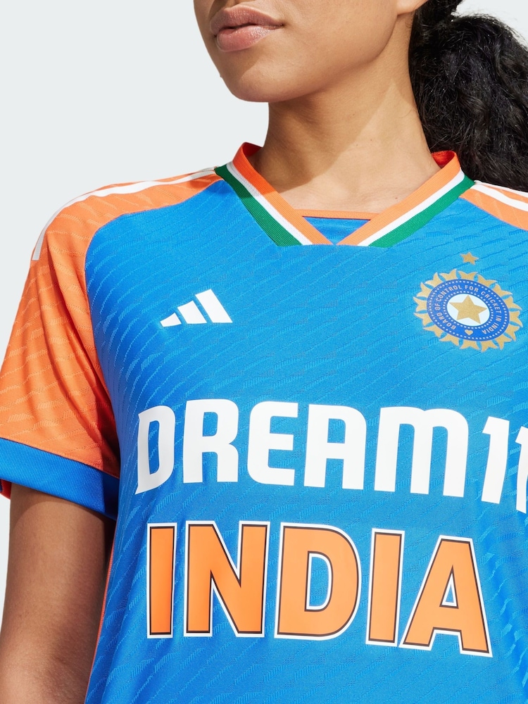 adidas Blue India Cricket T20I Jersey - Image 2 of 3 adidas Blue India Cricket T20I Jersey - Image 2 of 3