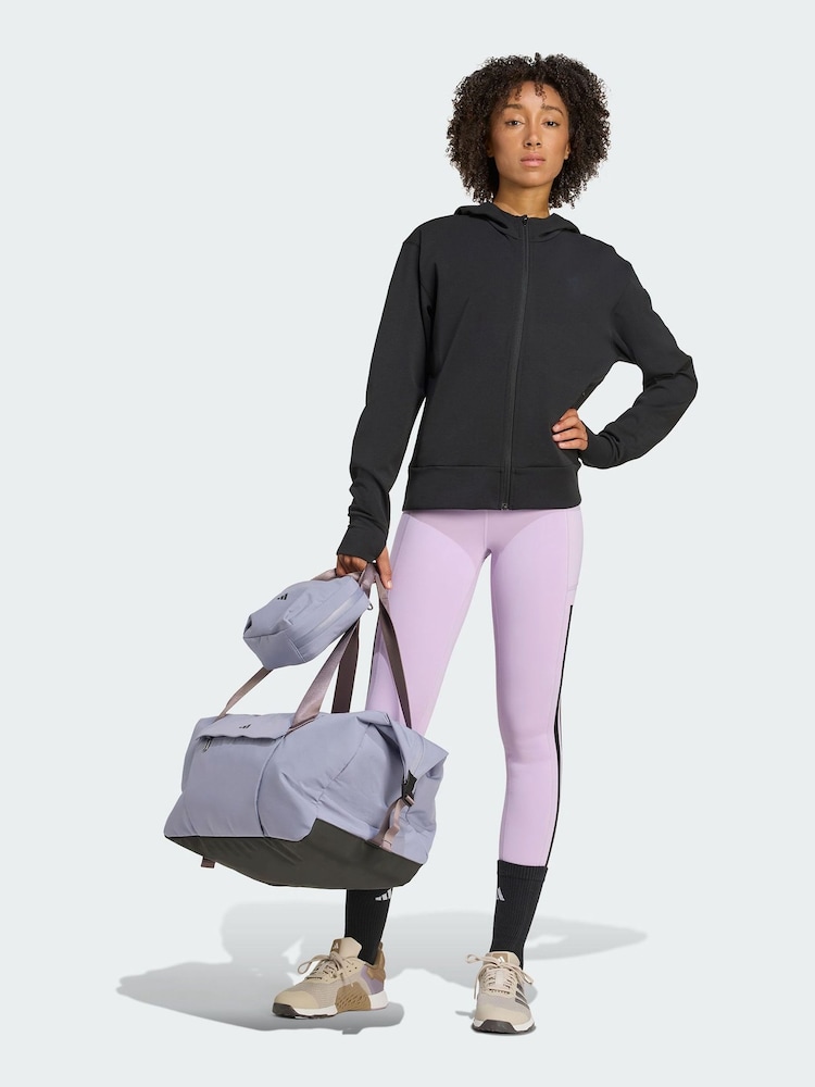 adidas Purple Optime 3-Stripes Full Length Leggings - Image 1 of 5 adidas Purple Optime 3-Stripes Full Length Leggings - Image 1 of 5