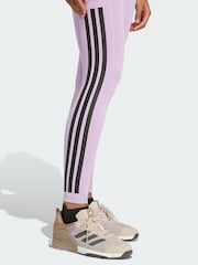 adidas Purple Optime 3-Stripes Full Length Leggings - Image 3 of 5