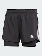 adidas Black Pacer 3-Stripes Training Woven Shorts - Image 1 of 3
