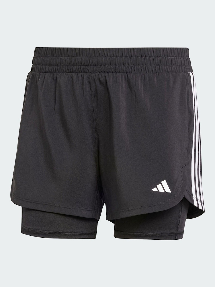 adidas Black Pacer 3-Stripes Training Woven Shorts - Image 1 of 3