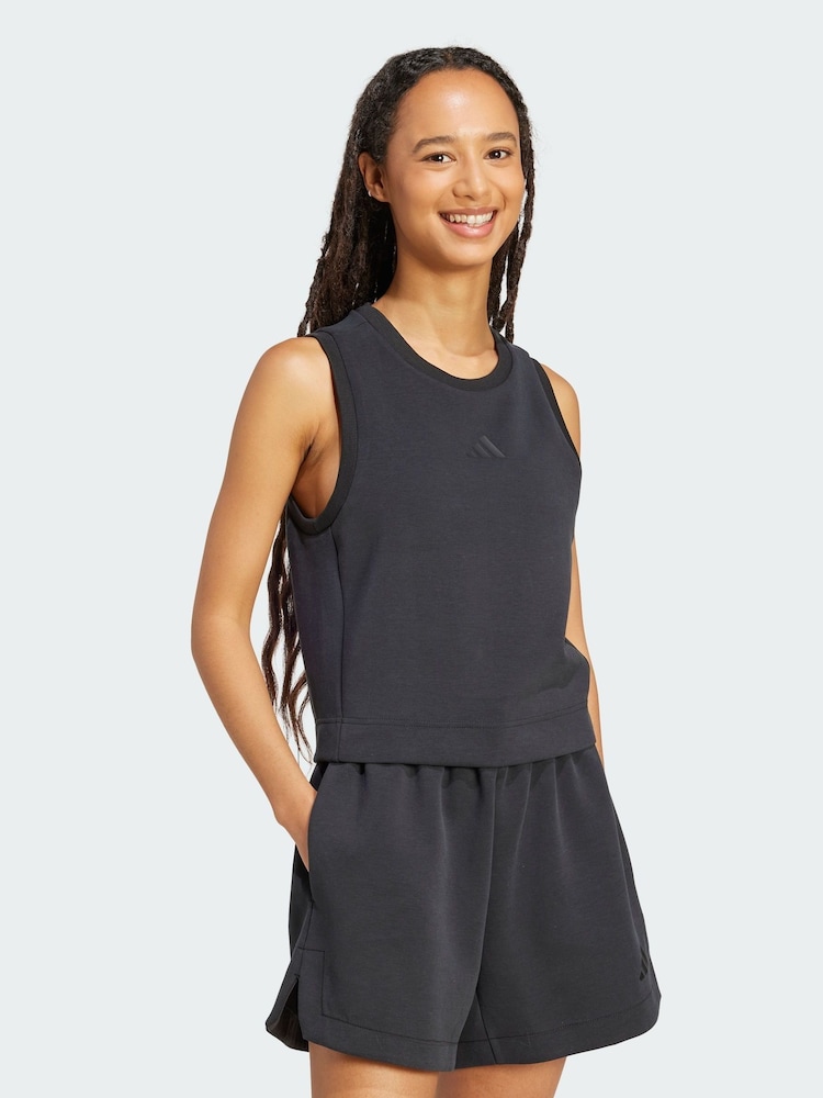 adidas Black Soft Lux Tank Top - Image 1 of 1 adidas Black Soft Lux Tank Top - Image 1 of 1