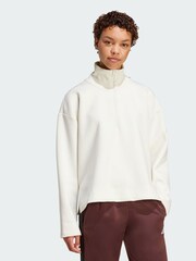 adidas White Soft Lux Quarter-Zip Sweatshirt - Image 1 of 1