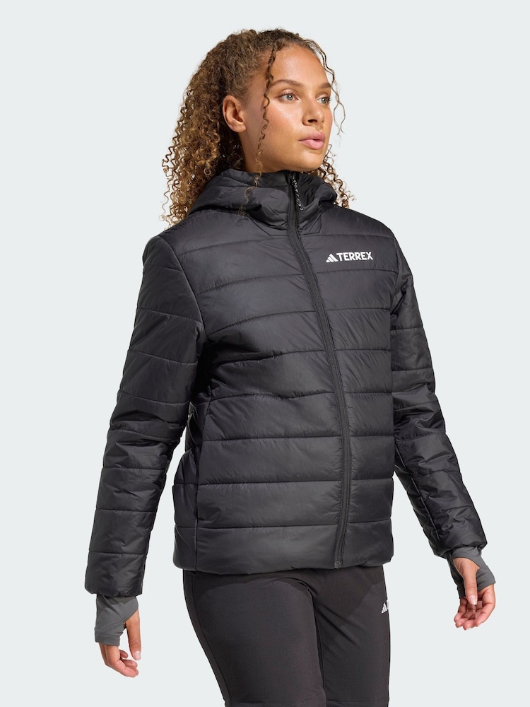adidas Terrex Black Multi Essentials CLIMAWARM Insulated Hooded Jacket - Image 1 of 1
