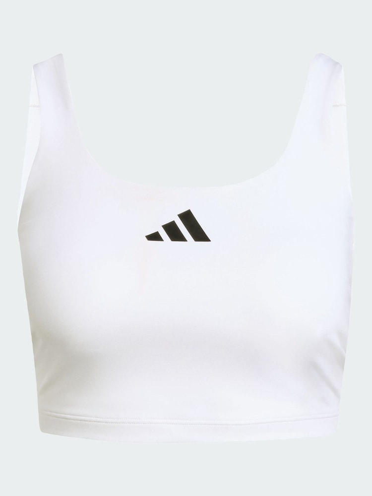 adidas White Power Light Support Bra Tank Top - Image 5 of 5 adidas White Power Light Support Bra Tank Top - Image 5 of 5