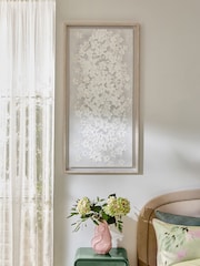 White Floral Hand Paint Detail Framed Wall Art - Image 5 of 6