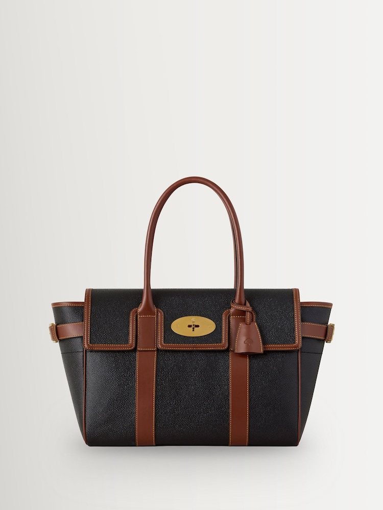 Mulberry Black-Cognac Bayswater Scotchgrain Bag - Image 1 of 4