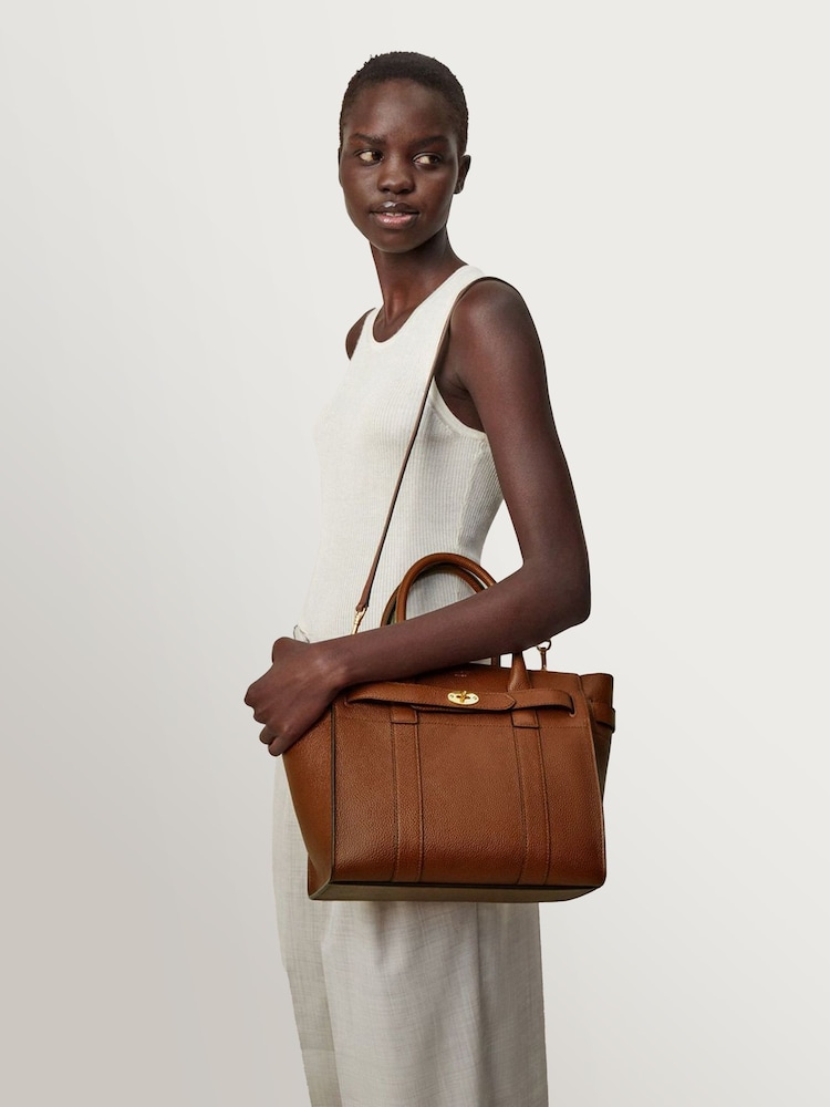 Mulberry Oak Small Zipped Bayswater Two Tone Bag - Image 2 of 9