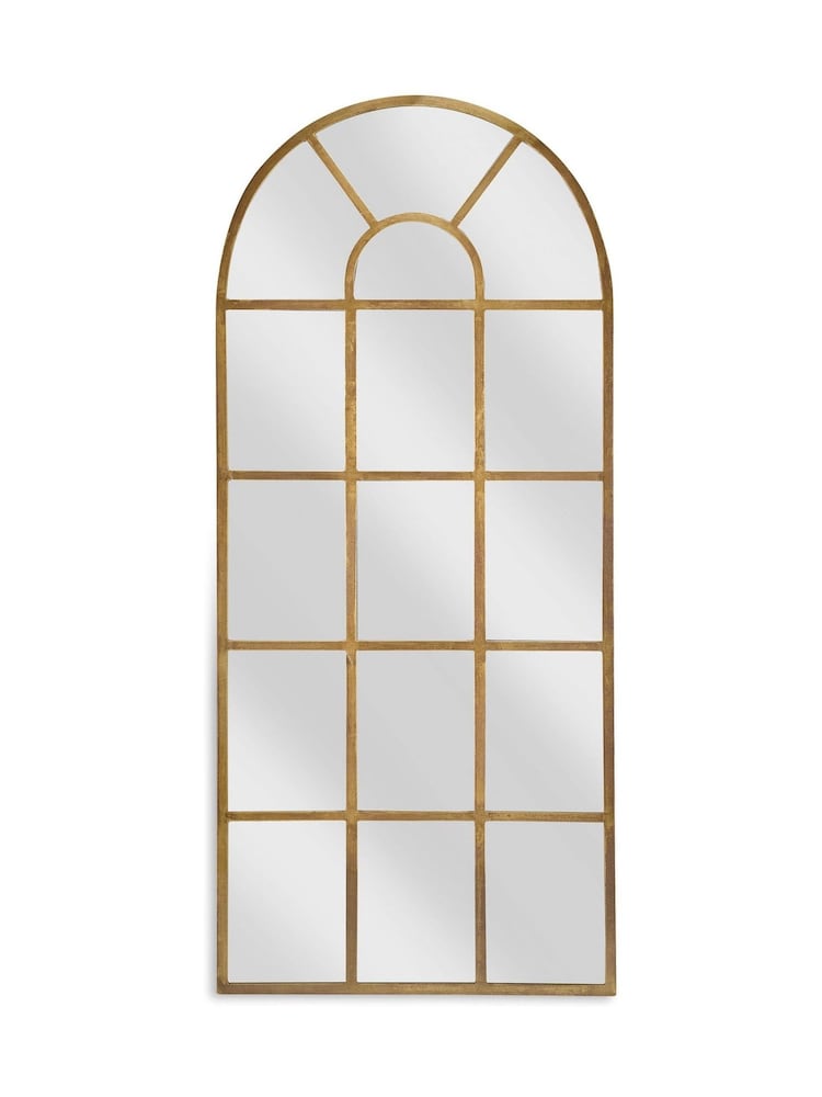 Nkuku Brass Imoma Iron Full Length Arch Mirror - Image 2 of 3