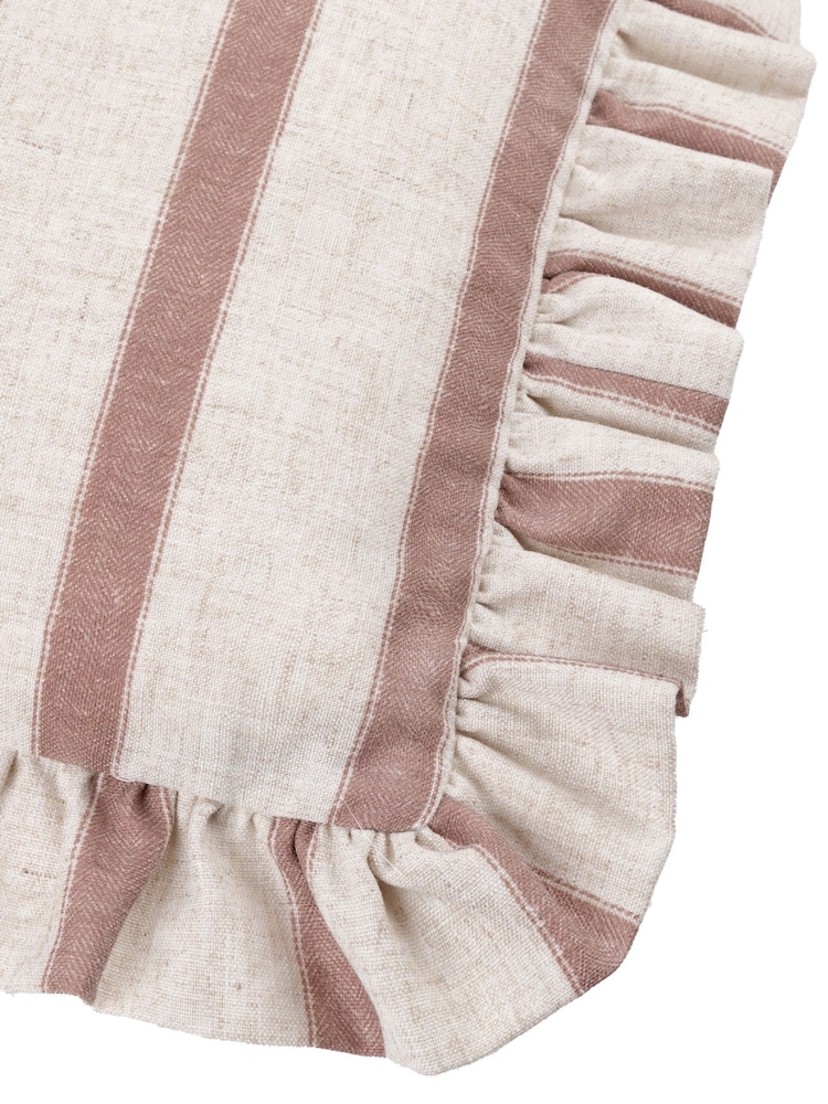 Wylder Clay Pink Connie Stripe Ruffle Filled Cushion - Image 5 of 5 Wylder Clay Pink Connie Stripe Ruffle Filled Cushion - Image 5 of 5