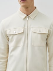 River Island Cream Slim Fit Zip Through Jacket - Image 4 of 4